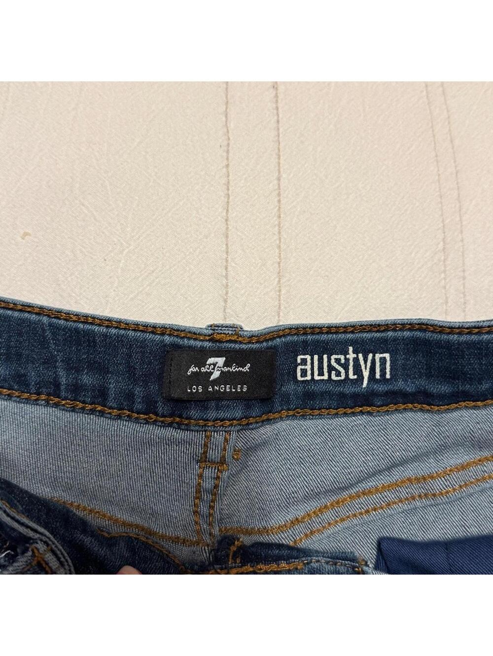 7 For All Mankind Austyn‎ Relaxed Straight Denim Jeans Size 14 - Picture 3 of 7